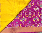 Magenta small border tusser Paithani saree