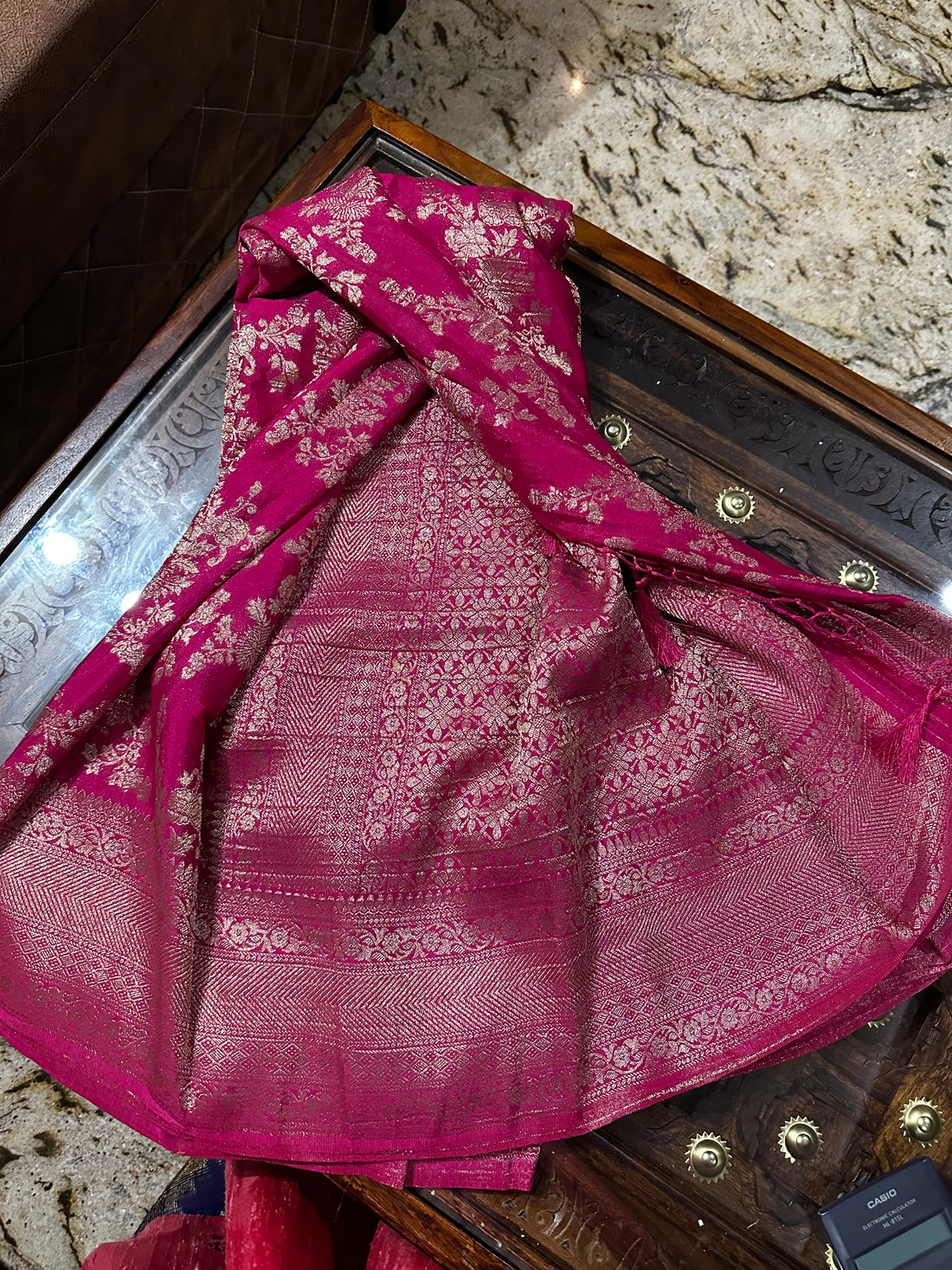 Pink crushed georgette