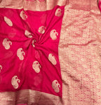 Rani pink mango Butta georgette small border saree