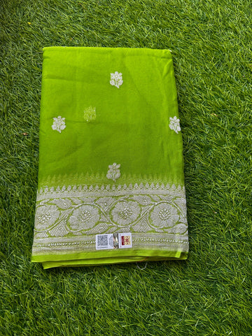 Pure Khaddi Chiffon Beautiful green.