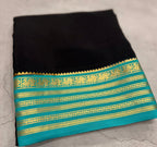 Black stripes border pure Mysore silk crepe saree