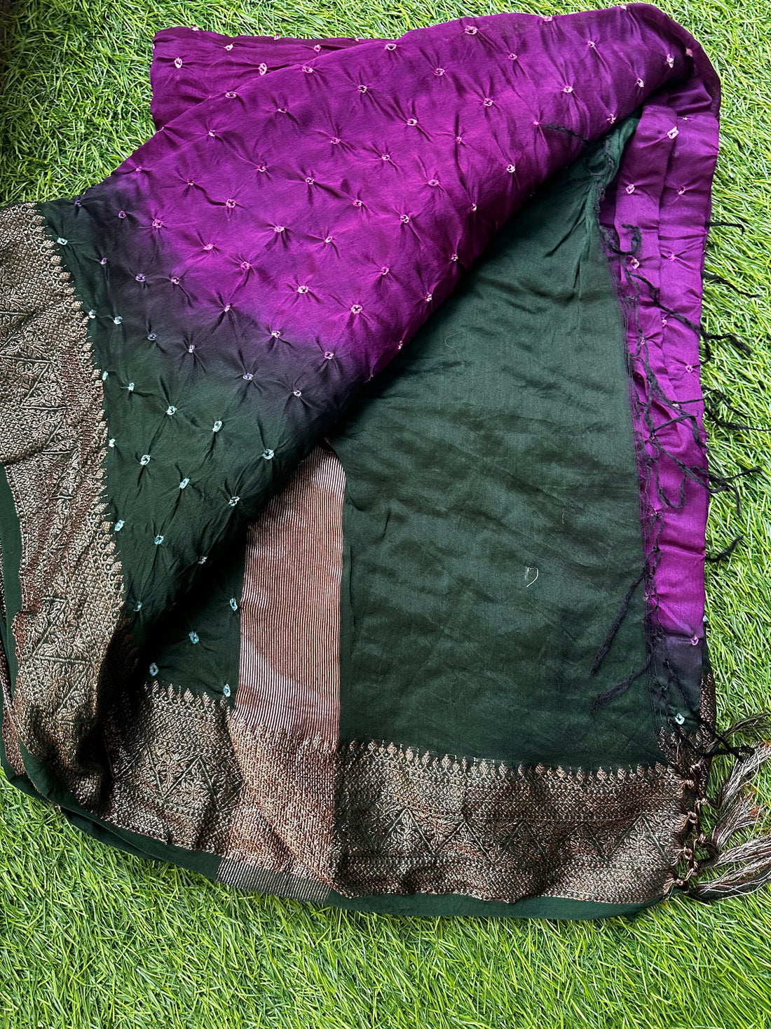 Chanderi silk,with Bandini weaving