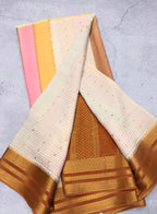 Rankart stripes n checks pure Mysore silk crepe saree