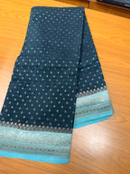 Pure crepe chiffon black and blue