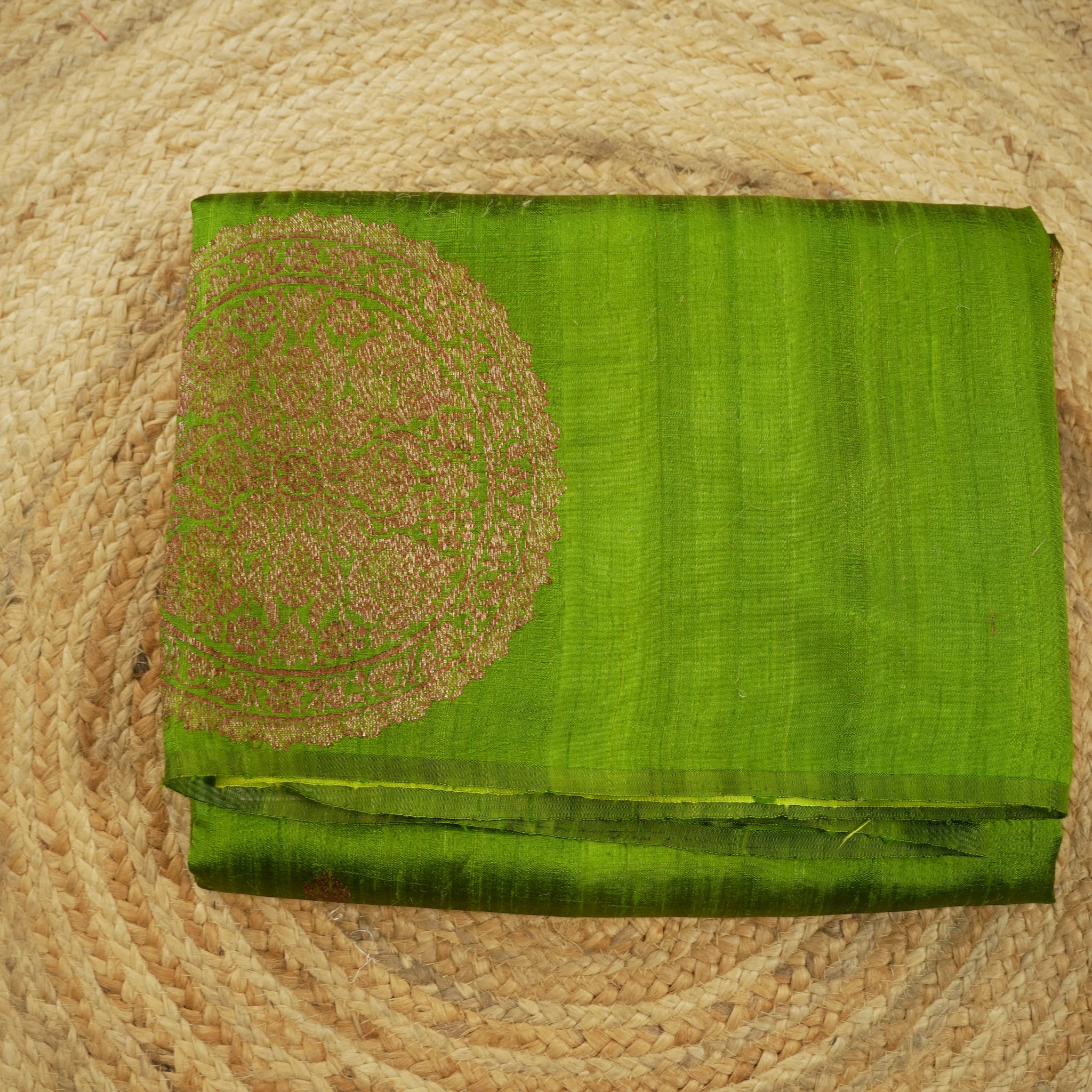 light green pure raw silk saree