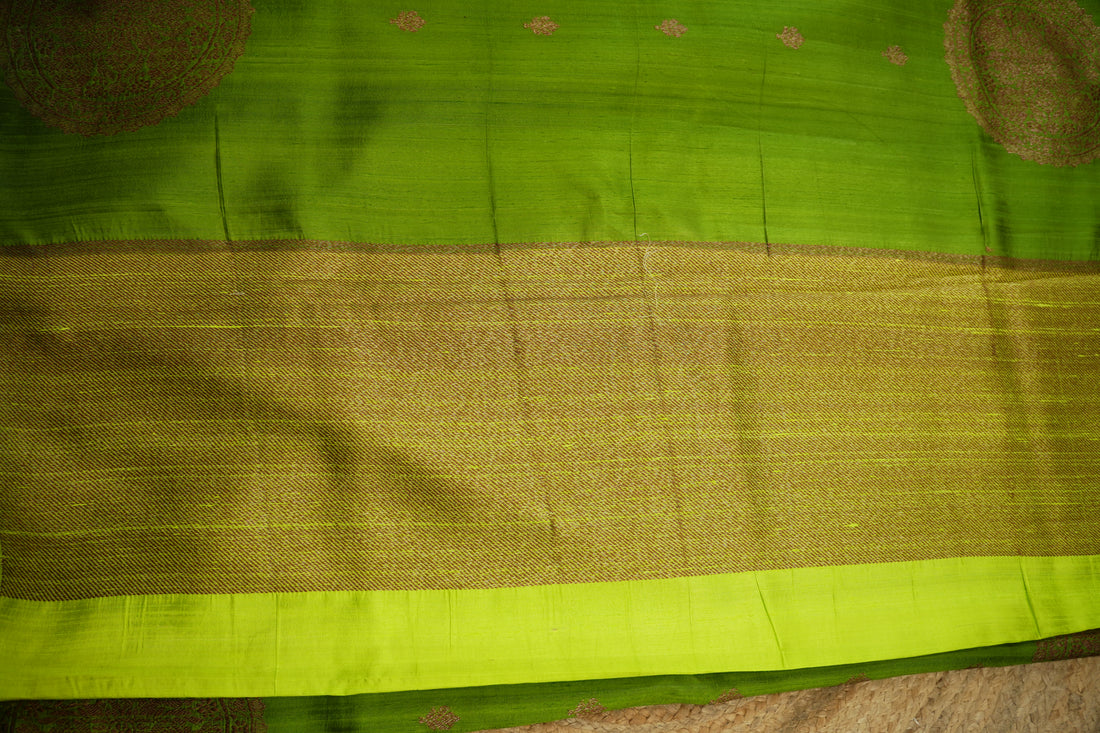 light green pure raw silk saree