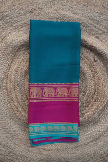Mysuru Silk Crepe -Elephant 3D Border (120gsm)