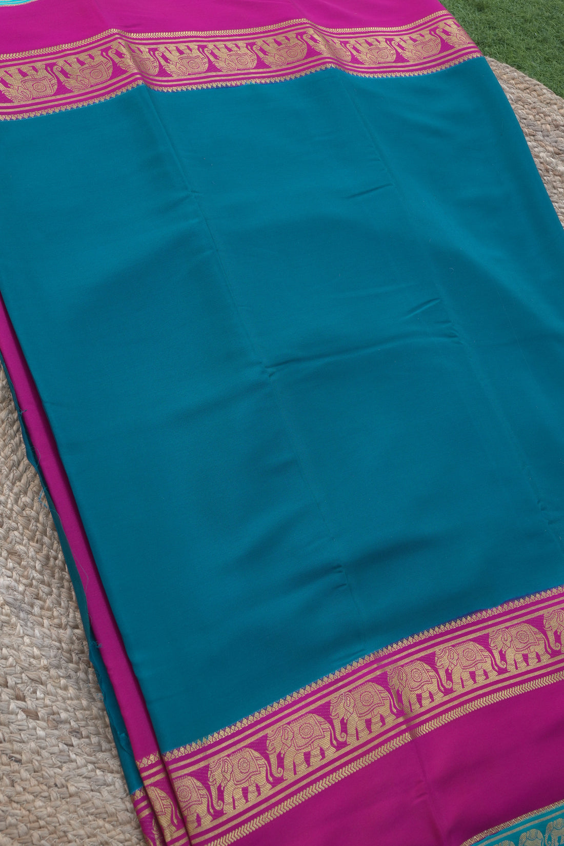 Mysuru Silk Crepe -Elephant 3D Border (120gsm)