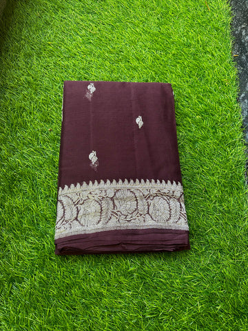 Pure khaddi chiffon, chocolate brown.