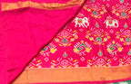 Pink small border tusser Paithani saree