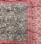 Black n maroon Kalamkari digital print 107 casual saree