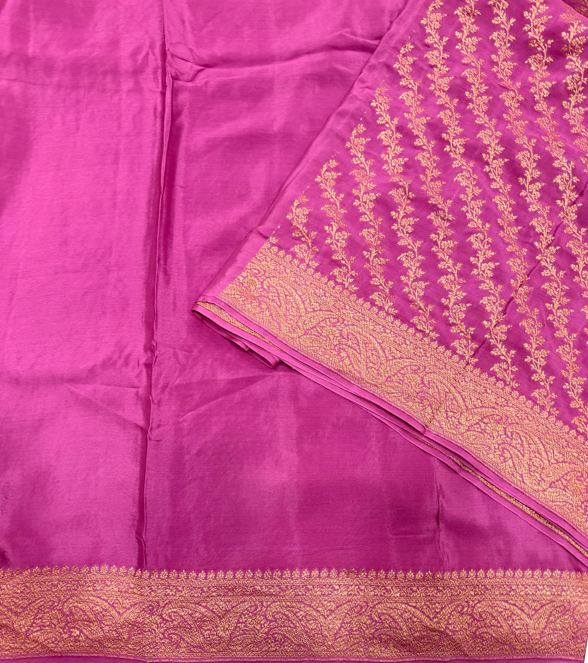 Lavender pure benarasi crepe silk saree
