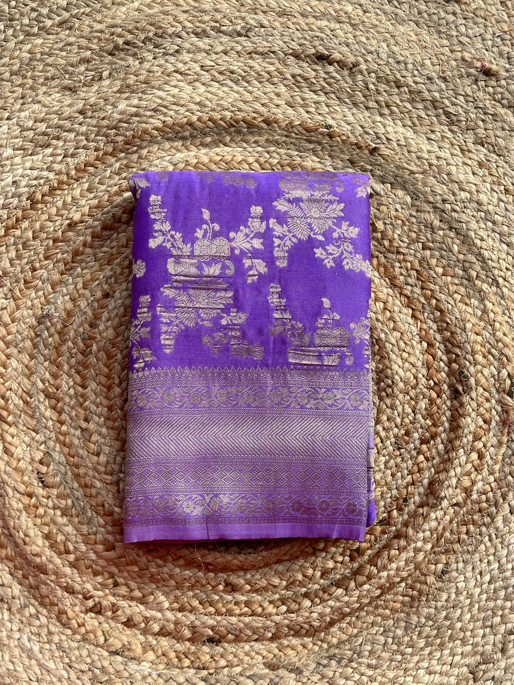 Lavender crushed georgette sarees jaal pattern