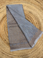 Grey pure Banarasi crepe saree