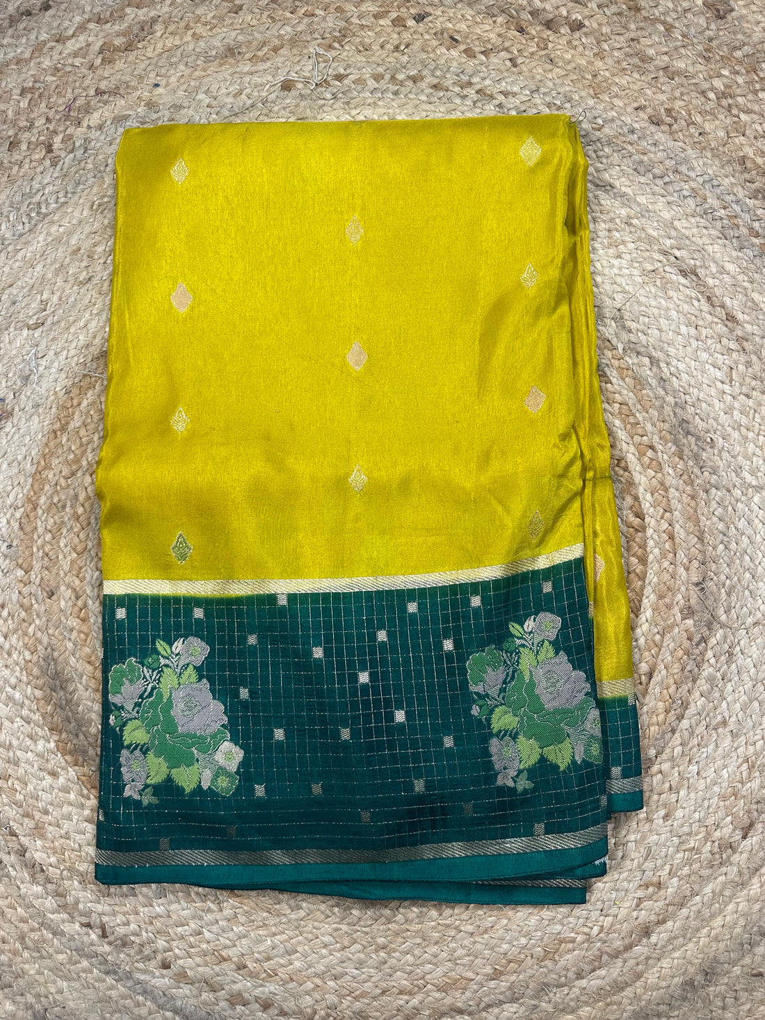 Yellow and green dola silk