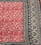 Red n black Kalamkari digital print 107 casual saree