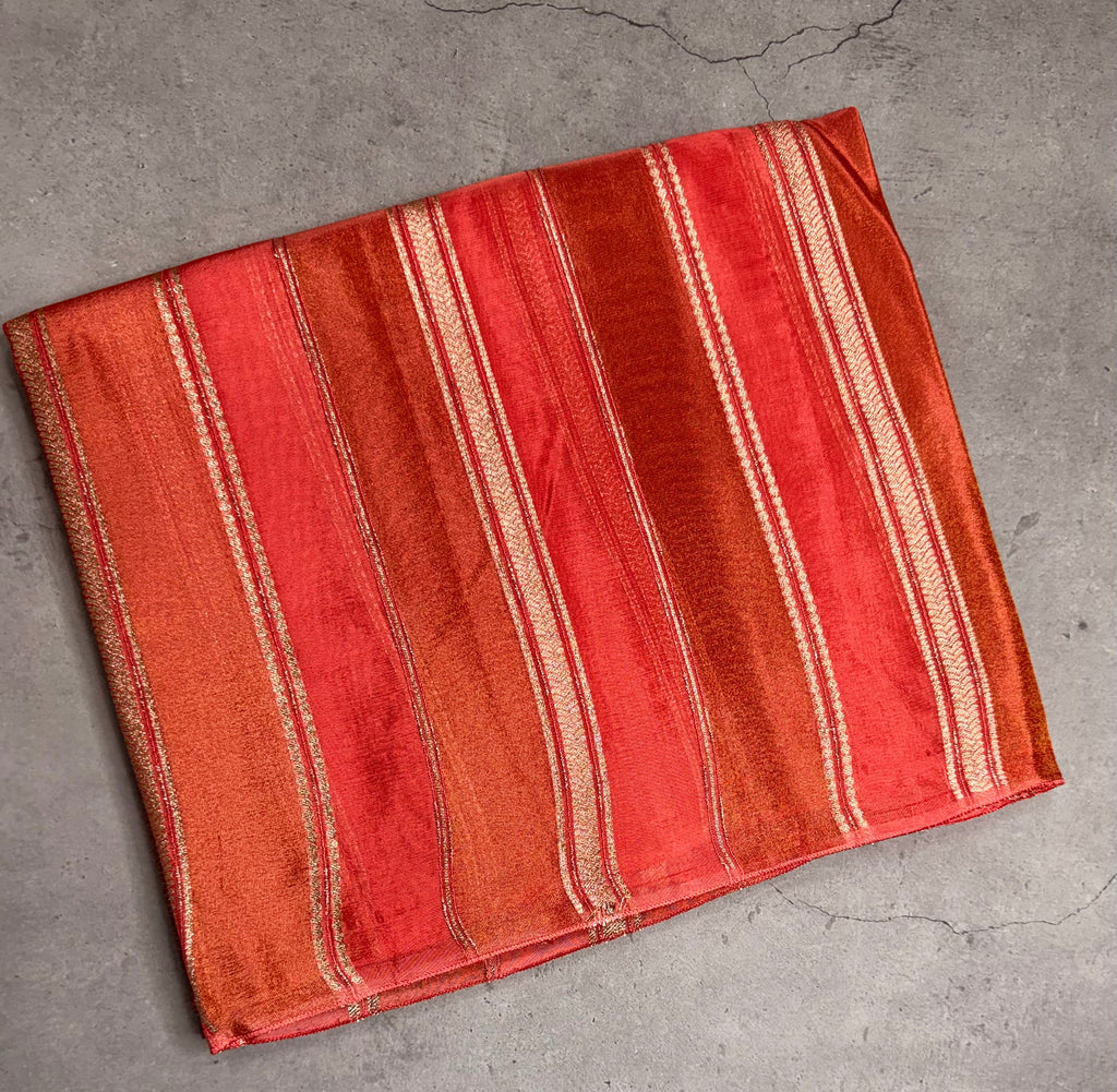 Pastel pink stripes chinnon crepe 107 saree