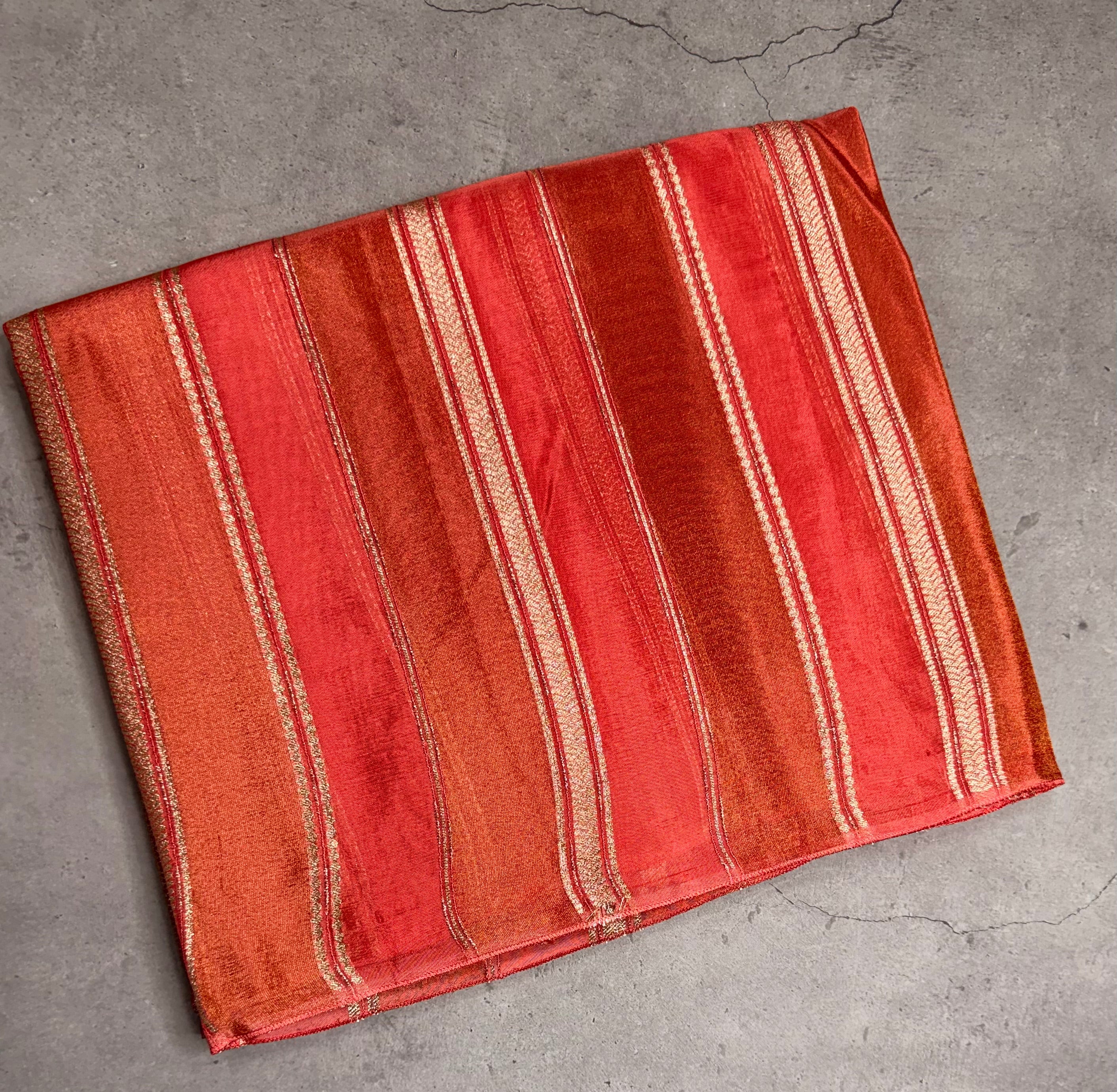 Pastel pink stripes chinnon crepe 107 saree