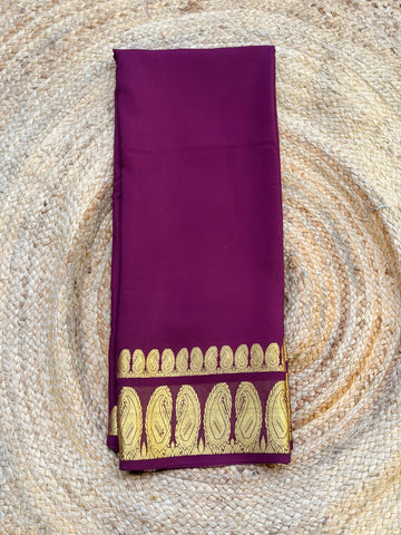 Deep majantha KSIC double mango  border crepe Mysore silk 120 gsm