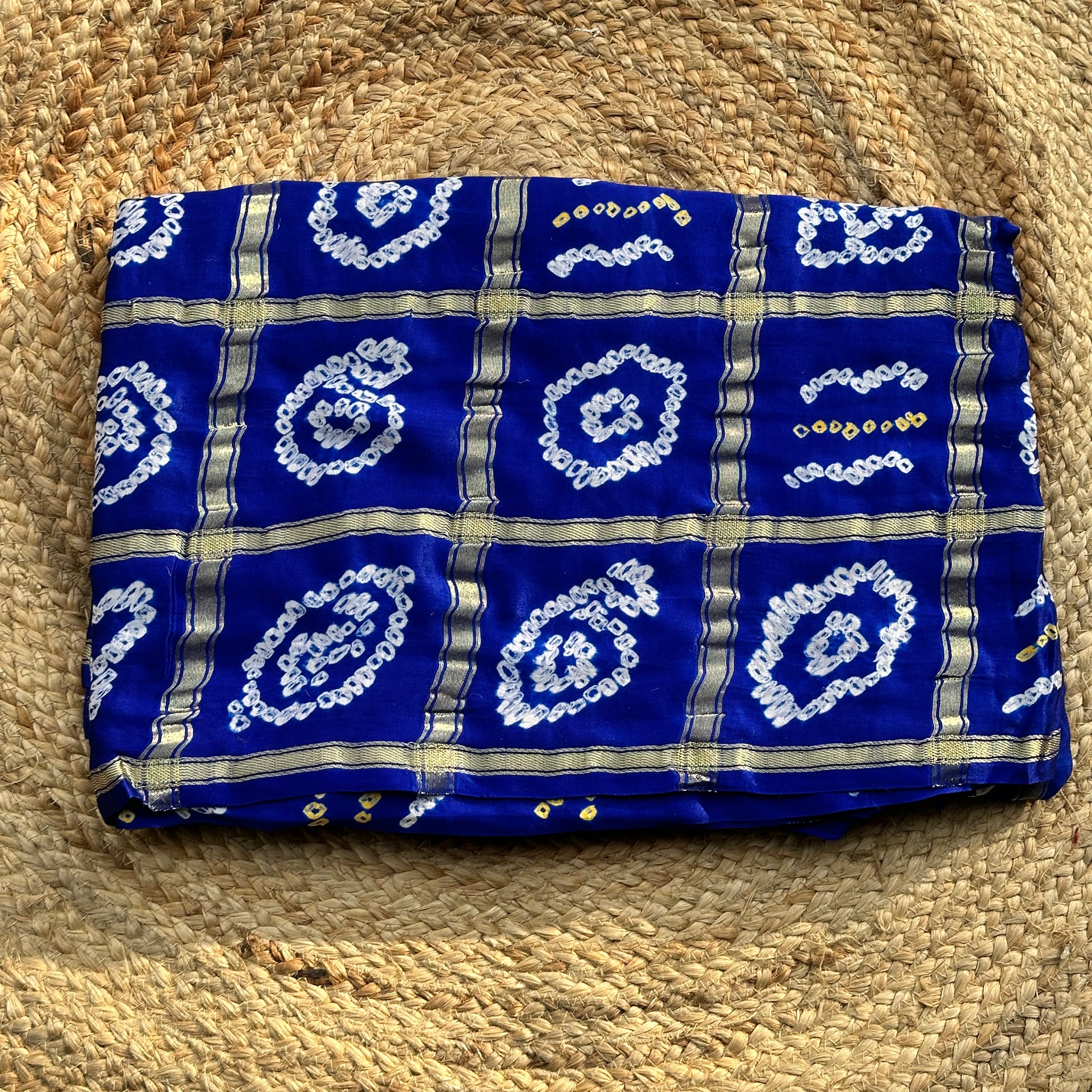 Royal blue pure gajji silk sarees