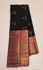 Bottle green with pink pure  Kanjeevaram saree