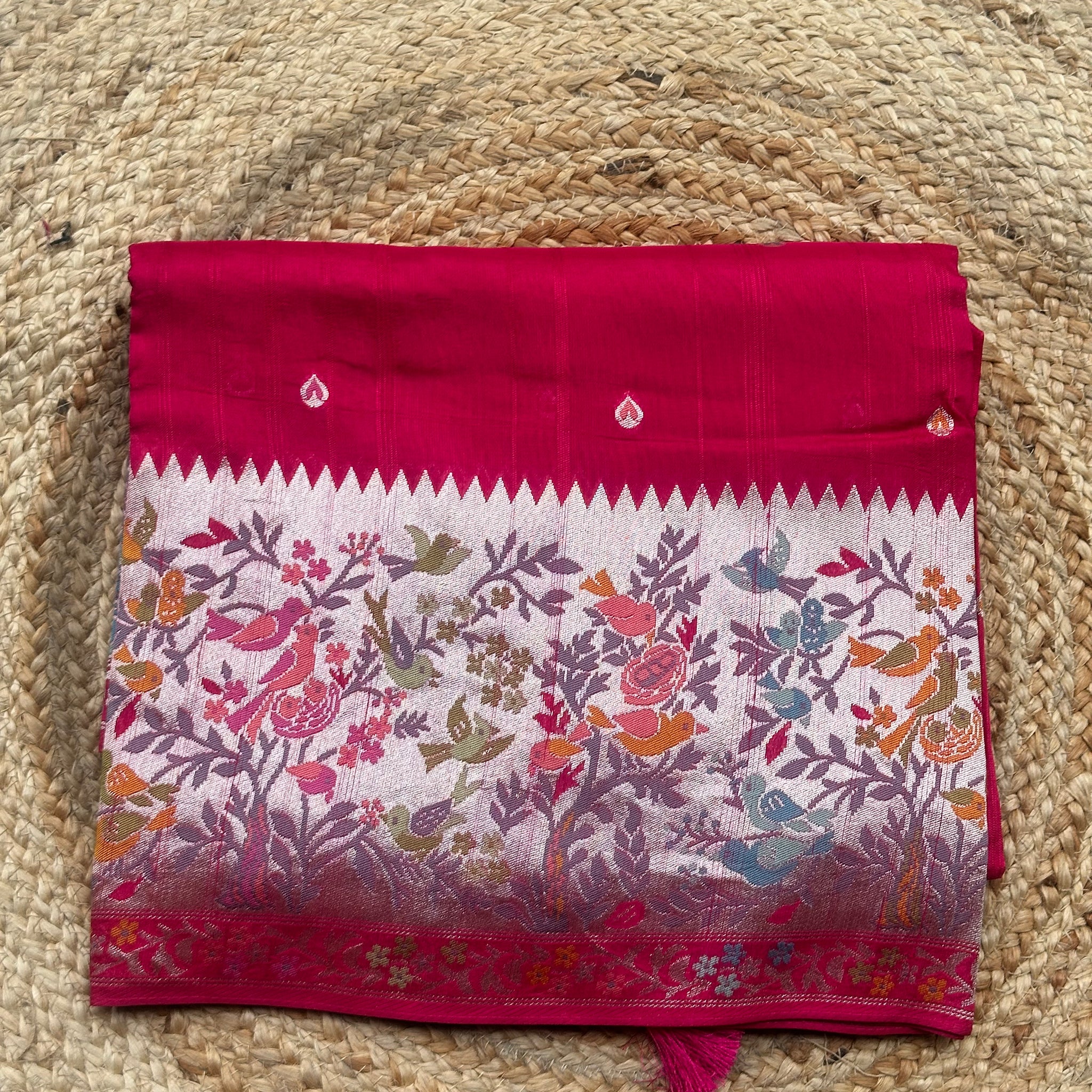 Pink tusser Paithani sarees