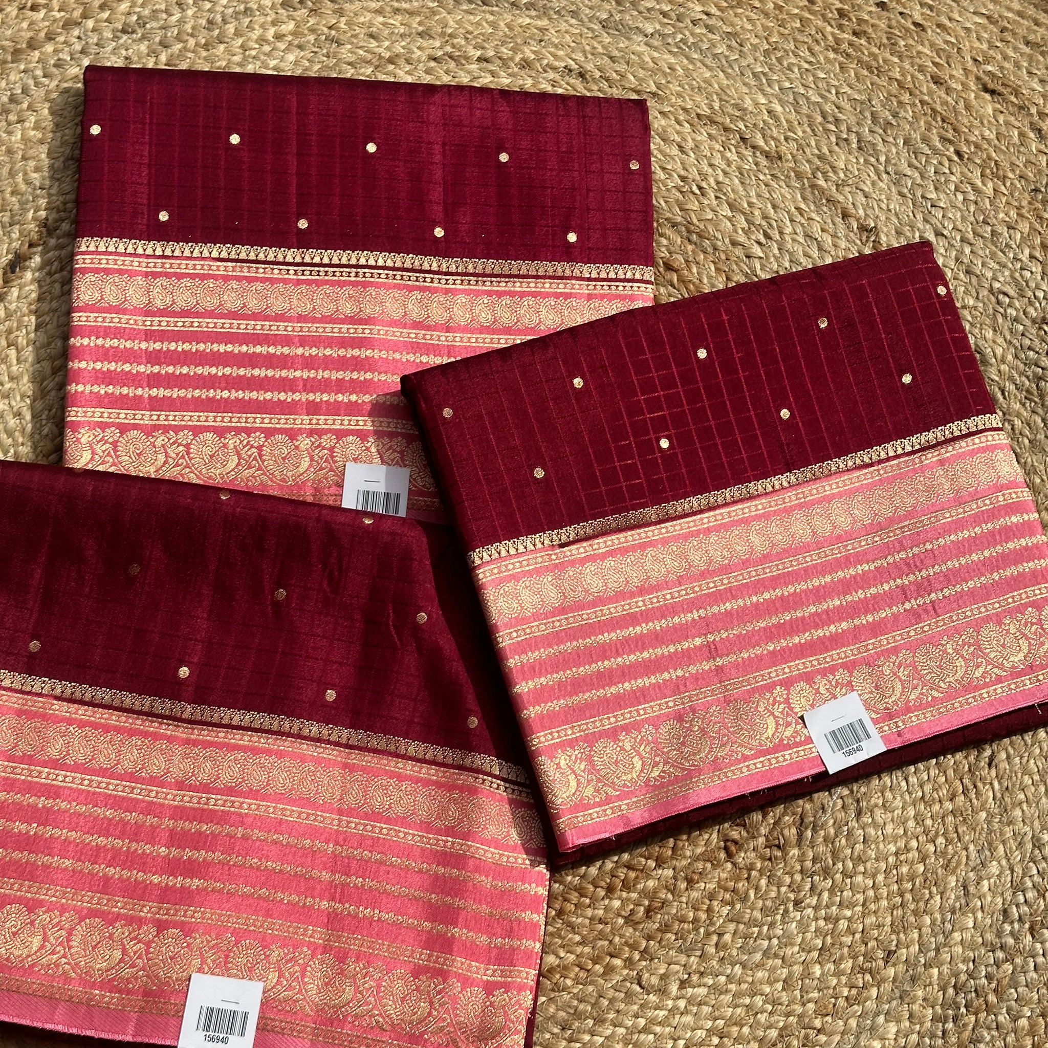 Wine with peach dola silk sarees