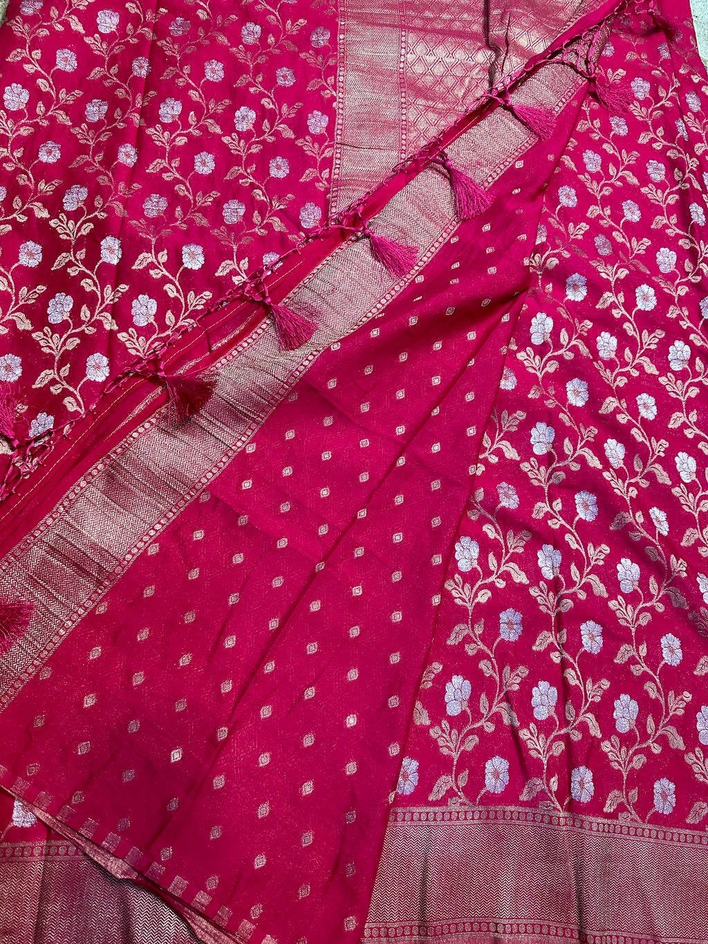 Rani pink designer georgette jaal pattern