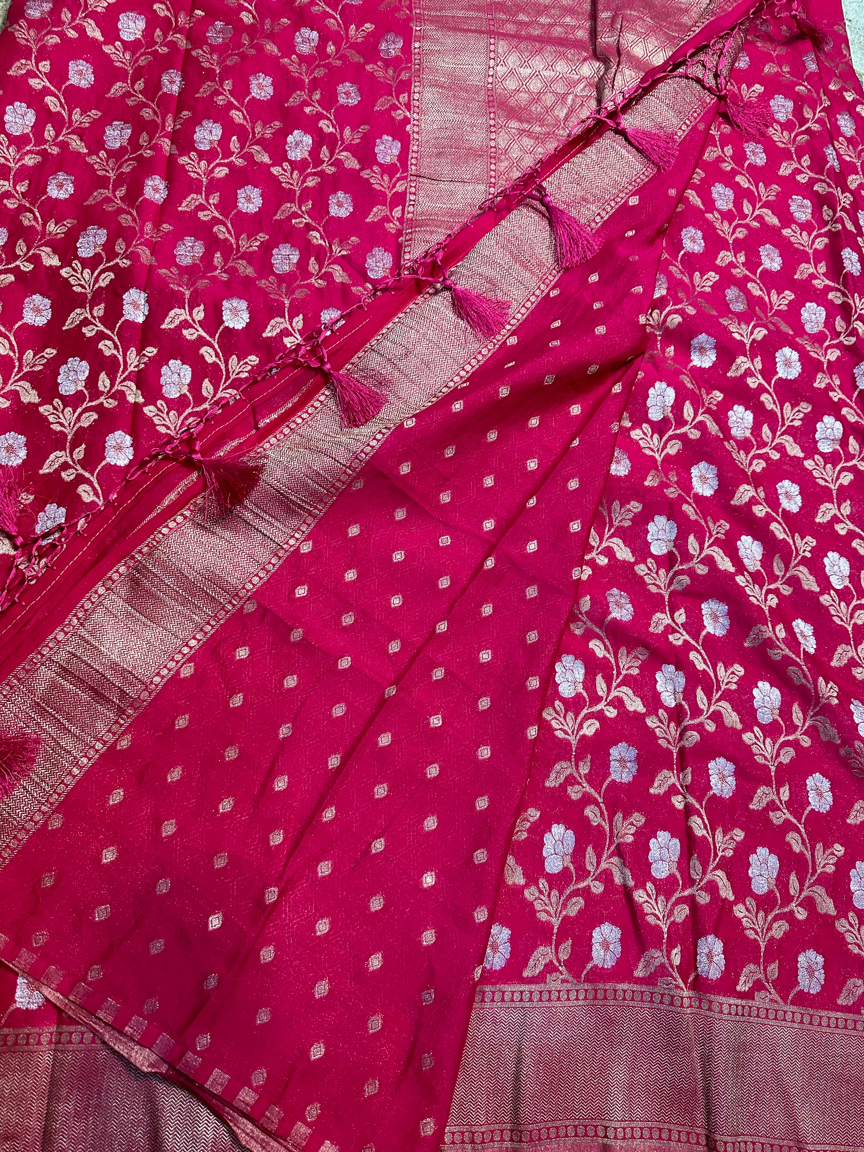 Rani pink designer georgette jaal pattern