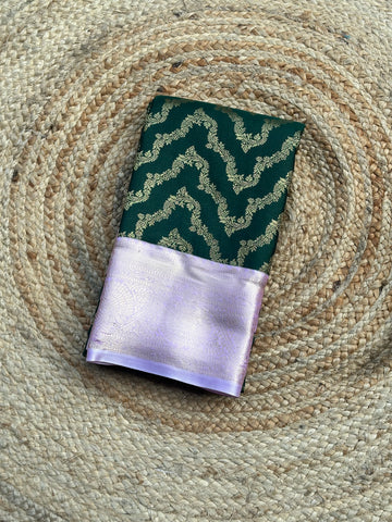 Green and lotus pink semi Kanchi
