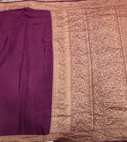Wine pure benarasi crepe silk saree
