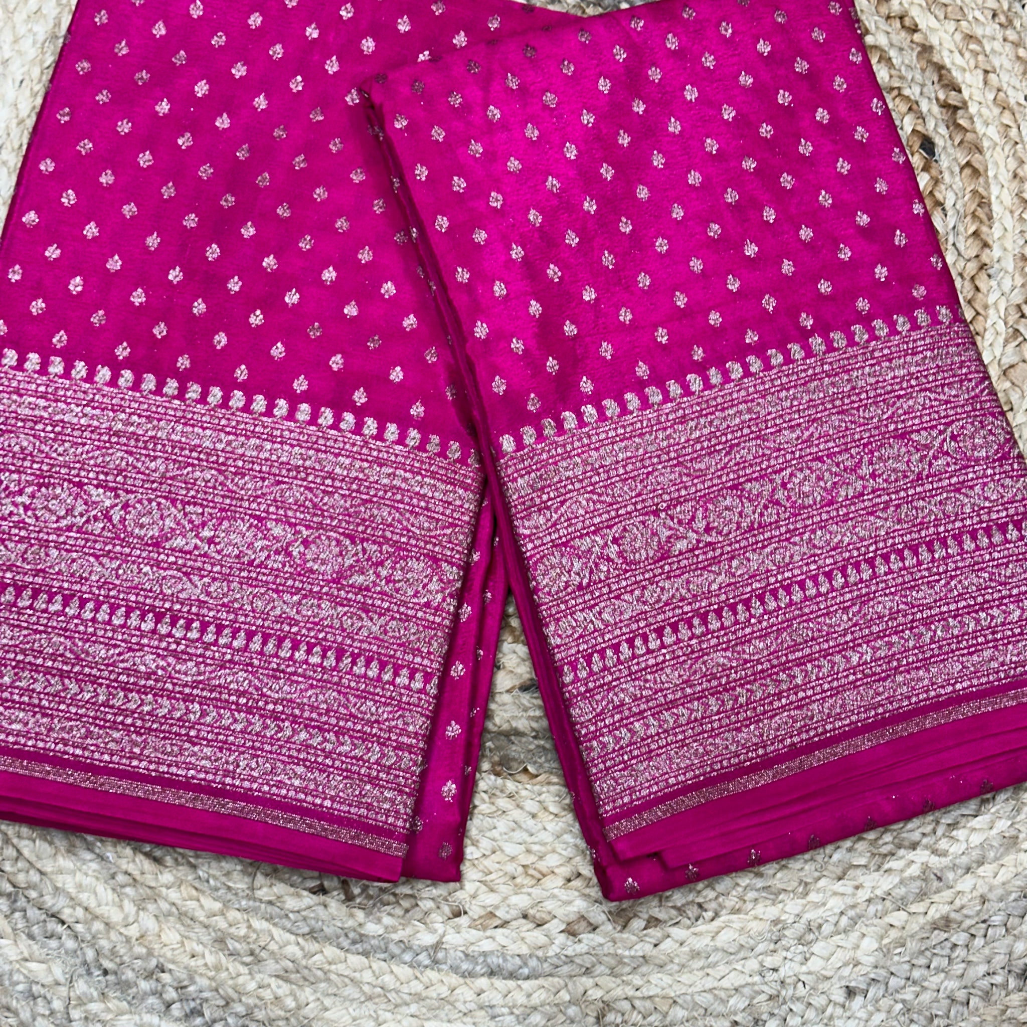 Pink Banarasi crepe chiffon