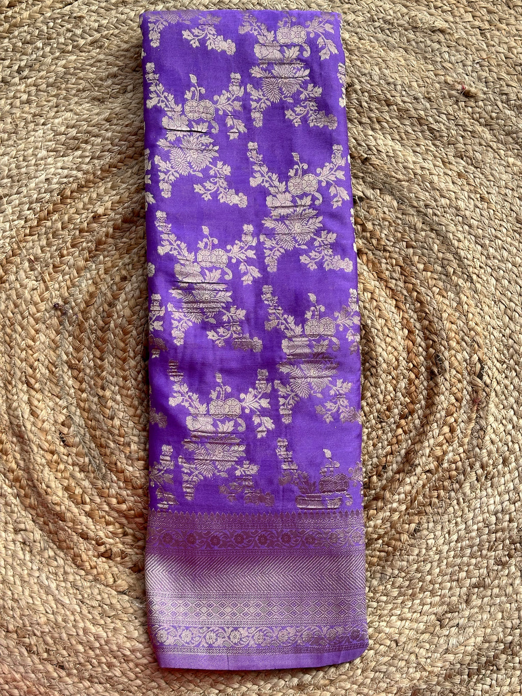 Lavender crushed georgette sarees jaal pattern