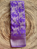 Lavender crushed georgette sarees jaal pattern