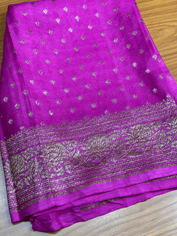 Rose pink Banaras blouse materials 1 mtr