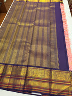 Pastel pink with wine pure  Kanjeevaram saree