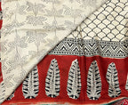 Cream  pure Ajrak dola sarees