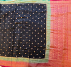 Black 3D pure benarasi crepe silk saree