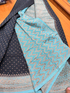 Pure crepe chiffon black and blue