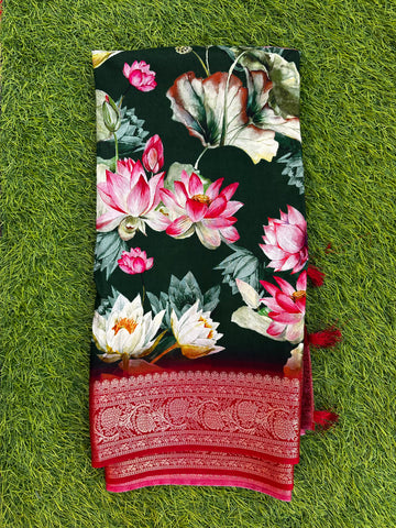 Dola crepe with kalamkari design