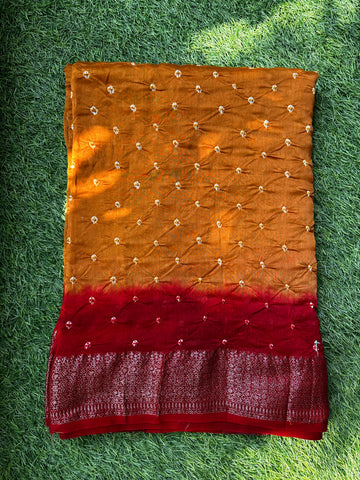 Chanderi silk with Bandini prints