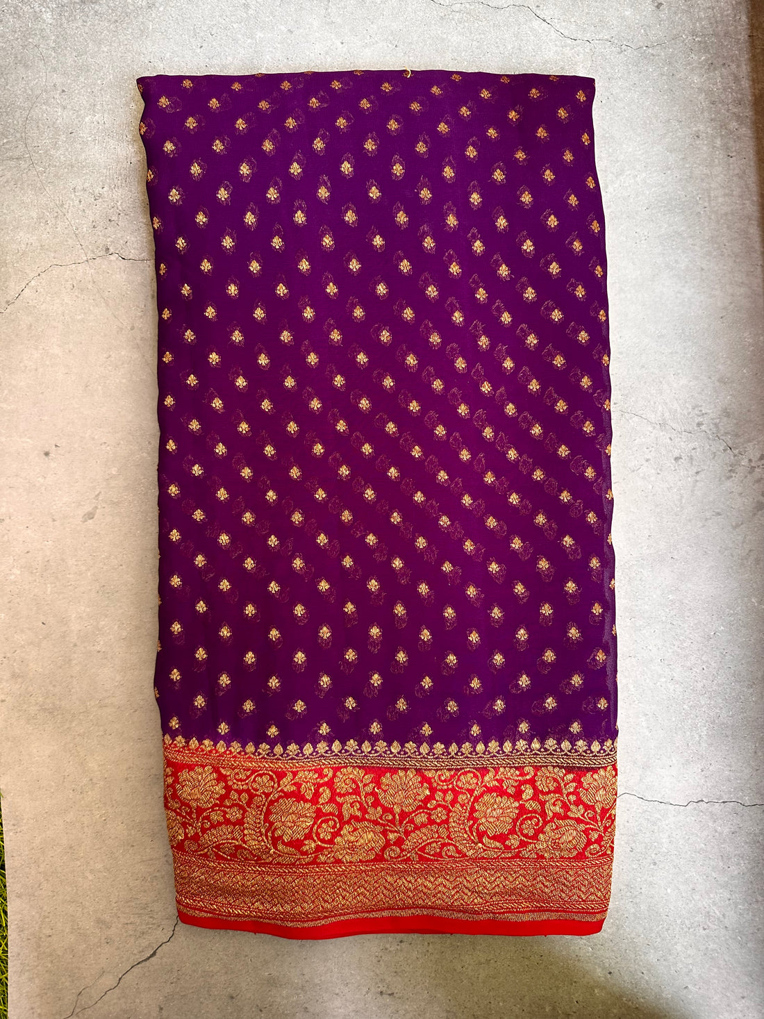 Purple pure Khadi georgette