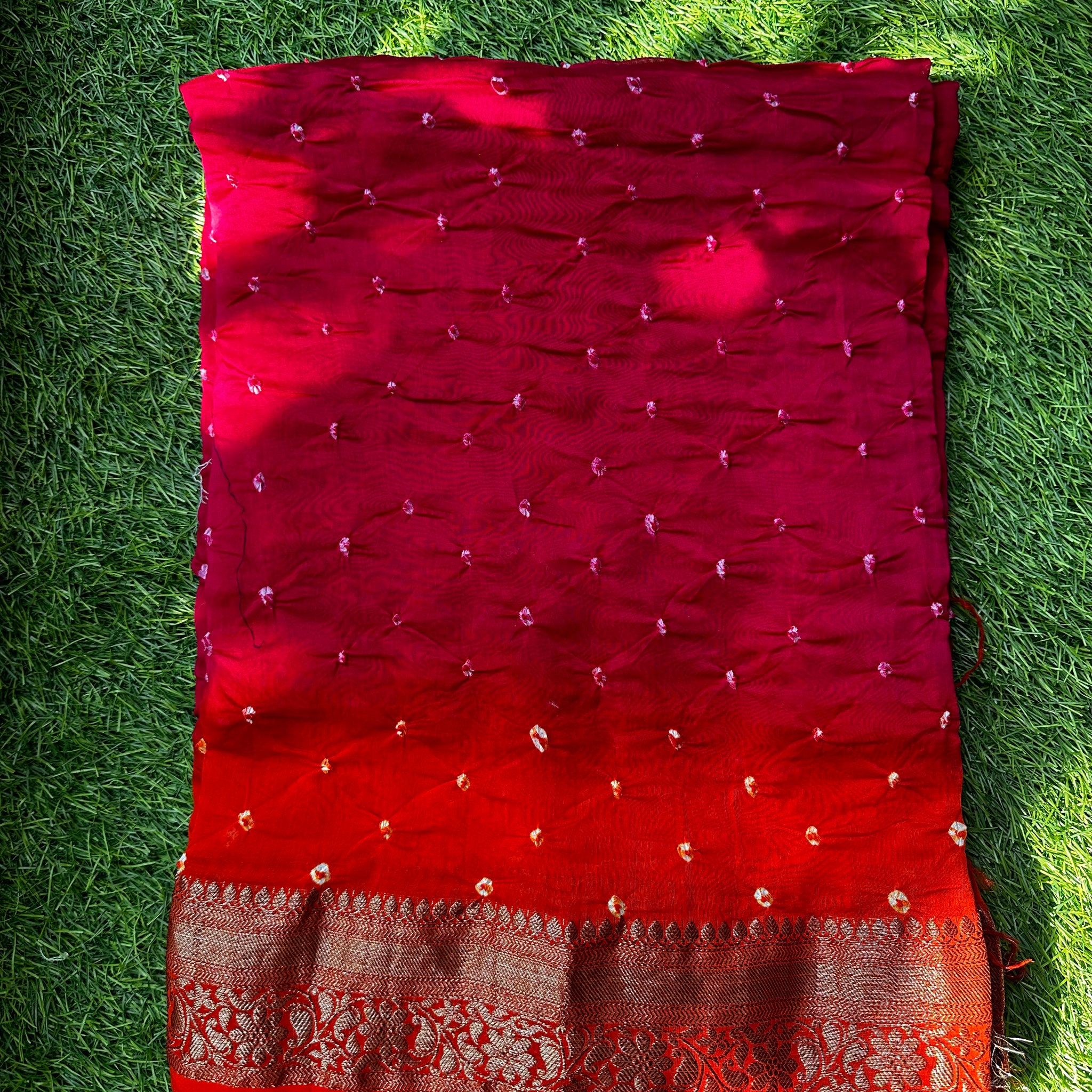 Chanderi silk with Bandini prints