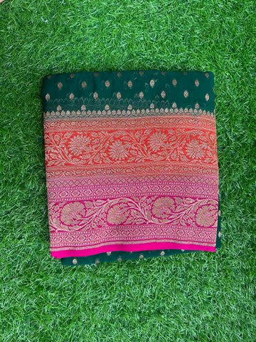 Pure Khadi georgette in 3D pattern