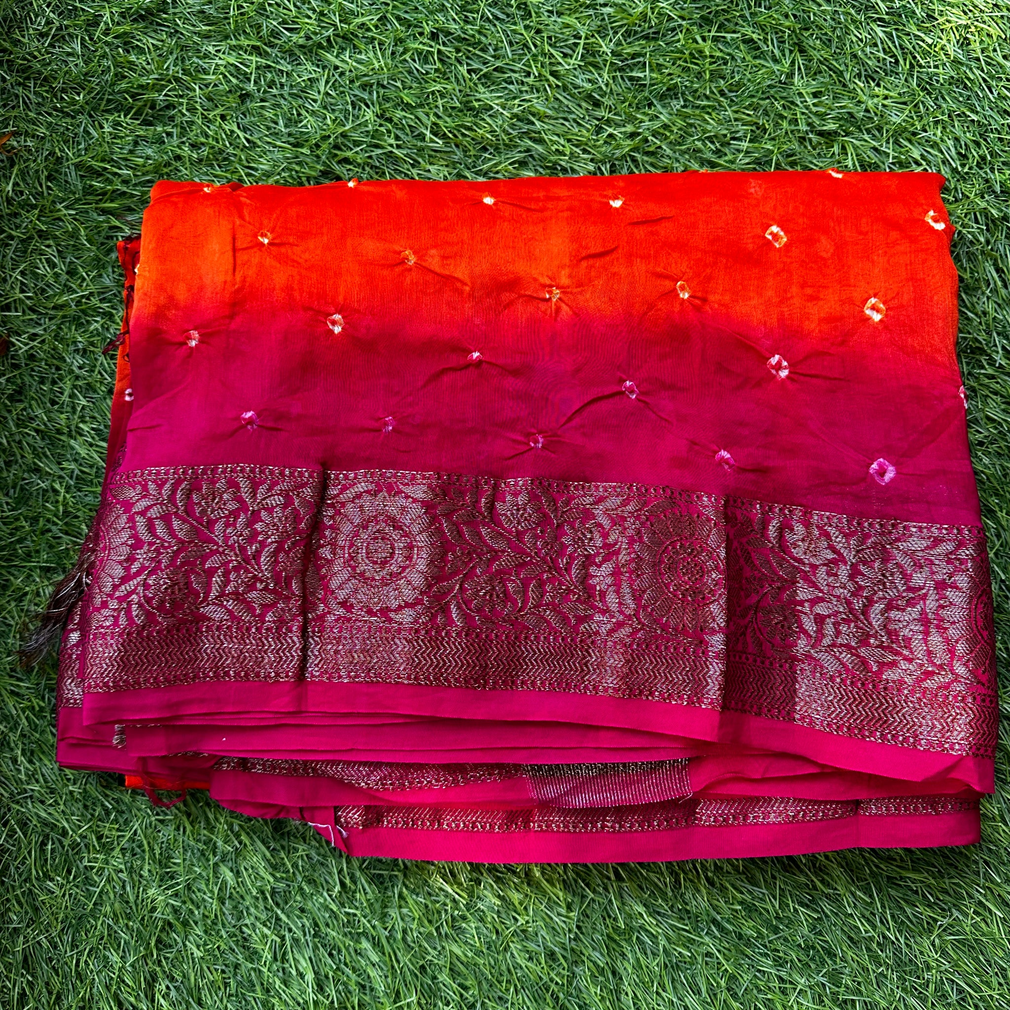 Chanderi silk with Bandini prints