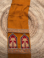 Mustard Ajrak dola silk sarees