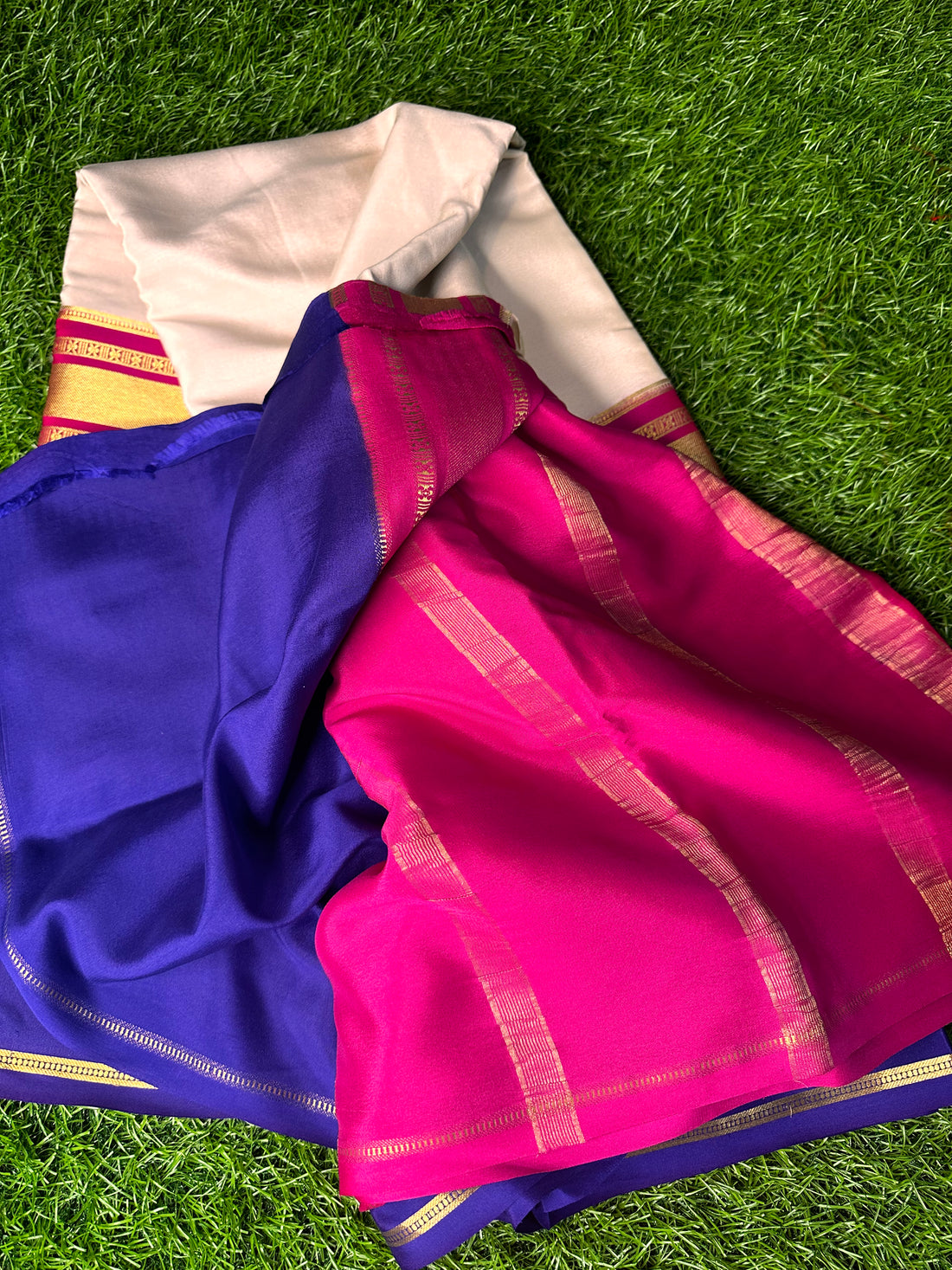 Pure Mysore Silk Crape in 3D pattern