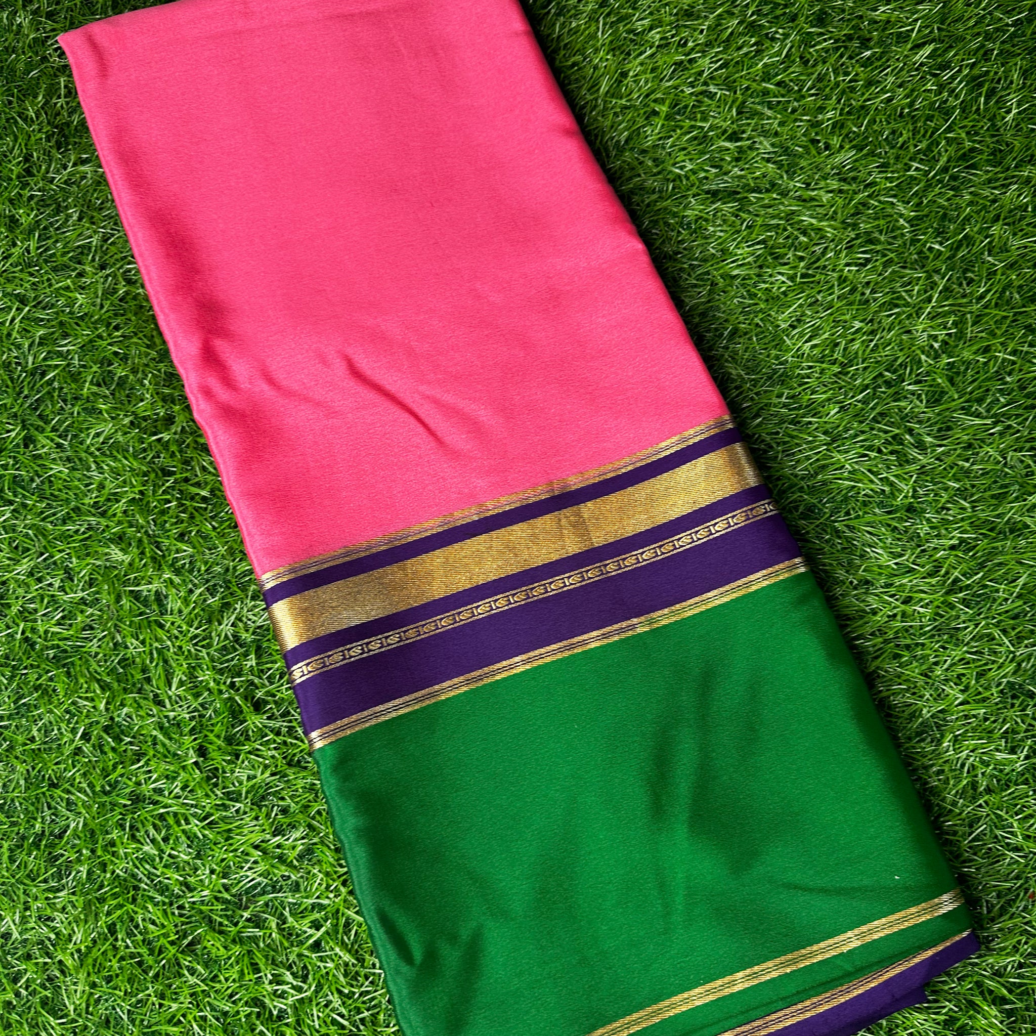 Pure mysore silk crepe in 3D pattern