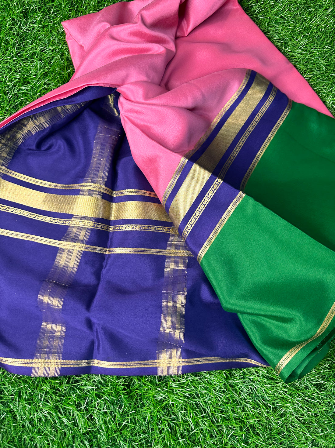 Pure mysore silk crepe in 3D pattern