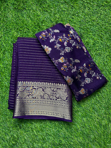 Moonga silk in purple shade